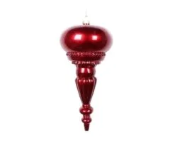10" Shiny Burgundy Finial Set Of 6