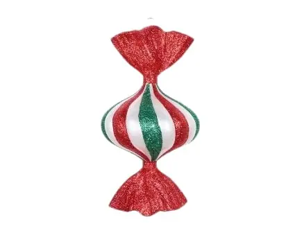 8" Glittered Wrapped Candy Ornament Set Of 6 3 8" Glittered Wrapped Candy Ornament Set Of 6