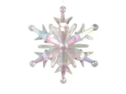 10" Iridescent Snowflake Ornament Set Of 4