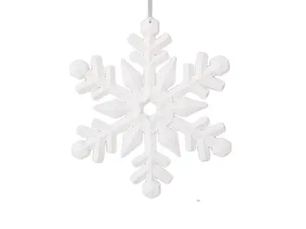 10" White Snowflake Ornament Set Of 2 3 10" White Snowflake Ornament Set Of 2