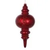 13" Red With Red Glitter & Gems Finial Set Of 2 -Christmas decorations 0671407315