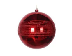 8" Shiny Glitter Ball Set Of 6 -Christmas decorations 0671407440