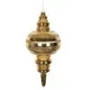 13" Gold Striped Finial Set Of 2 -Christmas decorations 0671407517