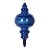 13" Blue Stripe Finial Ornament Set Of 2 -Christmas decorations 0671407519