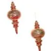 13" Red & Gold Shiny Glitter Finial Set Of 2 2 13" Red & Gold Shiny Glitter Finial Set Of 2 -Christmas decorations 0671407544
