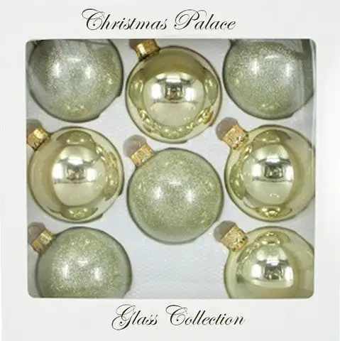 2.5" Gold Glass Ornament Set Of 24 3 2.5" Gold Glass Ornament Set Of 24