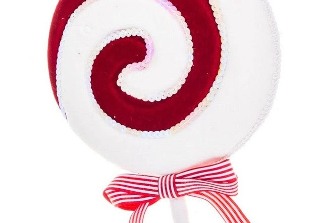 19" Red & White Lollipop With Bow Set Of 2 4 19" Red & White Lollipop With Bow Set Of 2 - Image 2