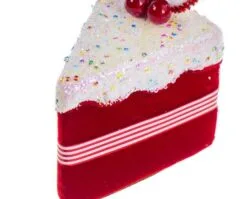 6" Red Cake With Sprinkles Set Of 6 -Christmas decorations 0671408315W