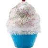 4" Blue Cupcake With Sprinkles Set Of 4 -Christmas decorations 0671408317