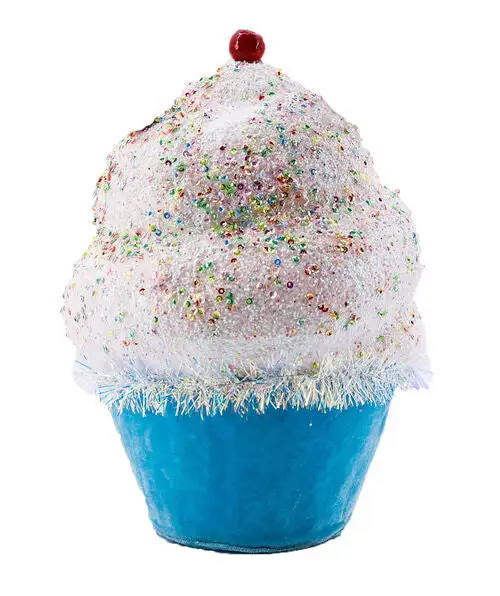 4" Blue Cupcake With Sprinkles Set Of 4 3 4" Blue Cupcake With Sprinkles Set Of 4