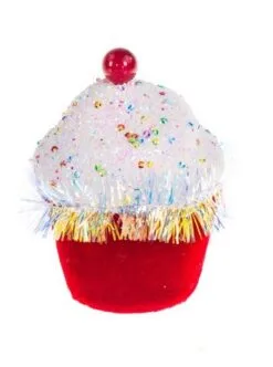 5" Red Cupcake With Sprinkles Set Of 4