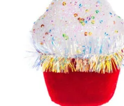 5" Red Cupcake With Sprinkles Set Of 4 -Christmas decorations 0671408318W