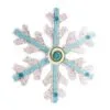 7" White With Blue Candy Snowflake Set Of 4 -Christmas decorations 0671408333A