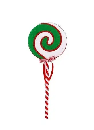 26" White & Green Lollipop Ornament Set Of 2 3 26" White & Green Lollipop Ornament Set Of 2