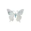 12" Arctic Blue & Silver Mesh Butterfly Set Of 6