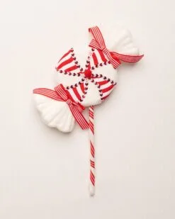 16" Peppermint Stripes Candy Pick Set Of 6