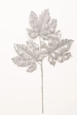 20" Glitter Leaf Pick Set Of 4