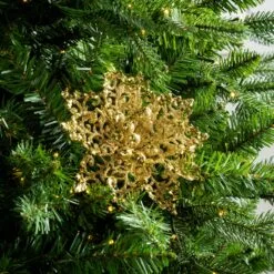 6" Glitter Poinsettia Set Of 6 16 6" Glitter Poinsettia Set Of 6 -Christmas decorations 0671408907 2