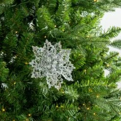 6" Glitter Poinsettia Set Of 6 20 6" Glitter Poinsettia Set Of 6 -Christmas decorations 0671408909 2