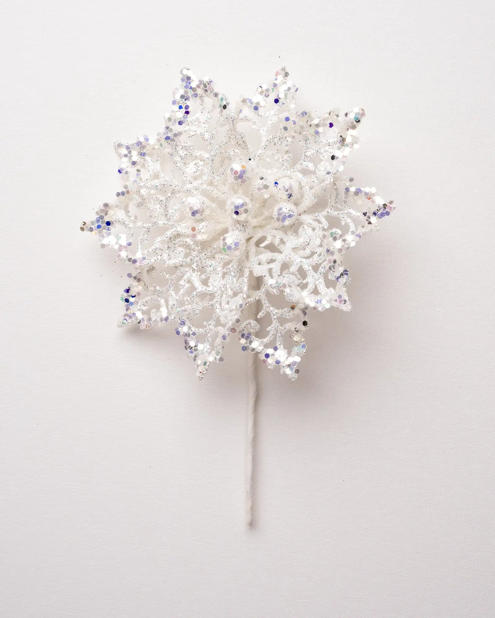 6" Glitter Poinsettia Set Of 6 7 6" Glitter Poinsettia Set Of 6 - Image 5