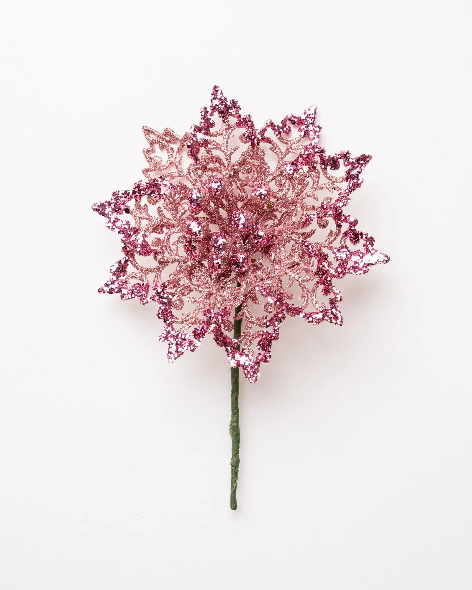 6" Glitter Poinsettia Set Of 6 13 6" Glitter Poinsettia Set Of 6 - Image 11