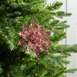 6" Glitter Poinsettia Set Of 6 22 6" Glitter Poinsettia Set Of 6 -Christmas decorations 0671408912 2