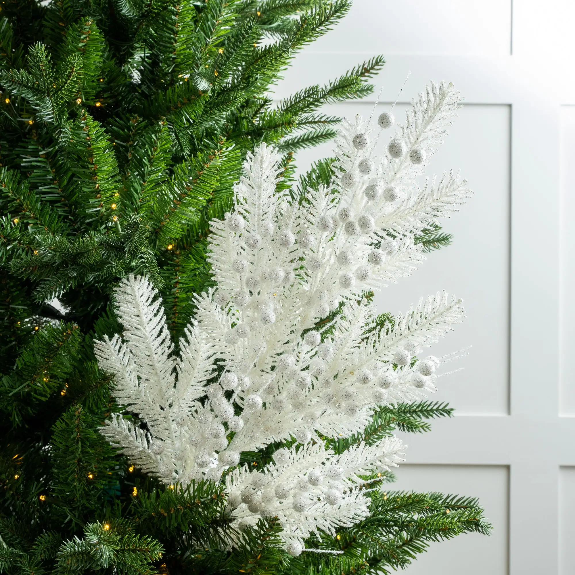 31" White Berry Snow Branch Set Of 4 4 31" White Berry Snow Branch Set Of 4 - Image 2