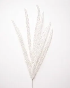 27" White Glitter Fern X8 Set Of 6