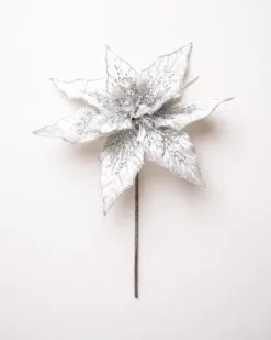 12" Glitter Poinsettia Pick Set Of 6 -Christmas decorations 0671409102 1