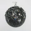 4" Black Glitter & Gems Ornament Set Of 6 -Christmas decorations 0671409127