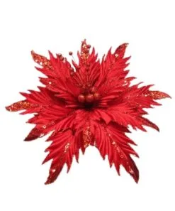 12" Poinsettia Clip Set Of 6 -Christmas decorations 0671409146