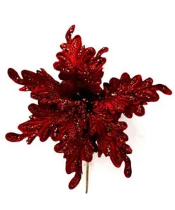 15" Velvet Poinsettia Set Of 6