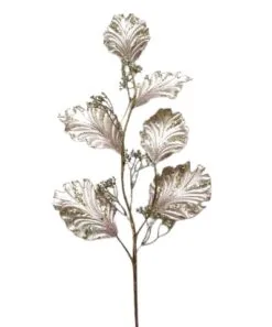 33" Platinum Leaf Branch Set Of 6