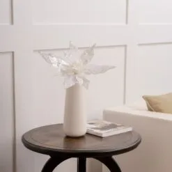 23" White Sheer Poinsettia Set Of 6 -Christmas decorations 0671409295 2