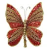 8" Red & Gold Glitter Butterfly Set Of 6 -Christmas decorations 0671409297