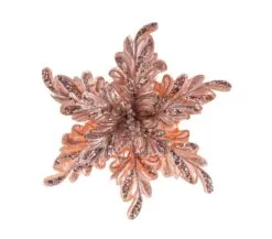 15" Velvet Poinsettia Set Of 6 -Christmas decorations 0671409326B