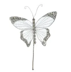 9" Silver Butterfly Pick Set Of 6