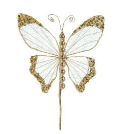 9" Gold Butterfly Pick Set Of 6