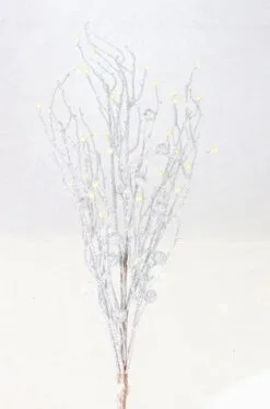 31.5" Silver Beaded Branch Set Of 6