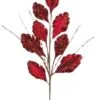 25" Red & Gold Sequin Leaf Set Of 6 -Christmas decorations 0671409424