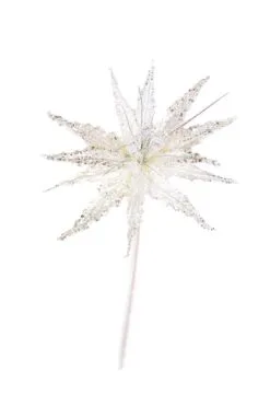 20" Pearl Poinsettia Set Of 6