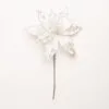 12" White & Silver Jewel Poinsettia Set Of 6 -Christmas decorations 0671409516