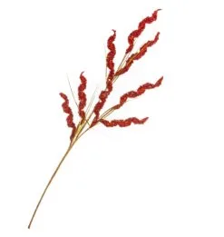 31" Red Swirl Glitter Cluster Pick Set Of 6