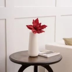 12" Glitter Poinsettia Set Of 6 -Christmas decorations 0671409573 2