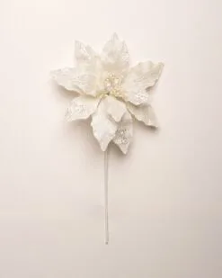 12" Glitter Poinsettia Set Of 6 -Christmas decorations 0671409577