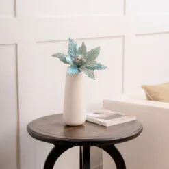 12" Blue Poinsettia Pick Set Of 6 -Christmas decorations 0671409588 2