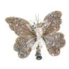 9" Platinum Gem Butterfly With Clip Set Of 6 -Christmas decorations 0671409605