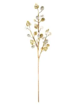 28" Platinum & Gold Berry Branch Set Of 6