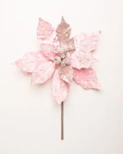 20" Poinsettia Stem Set Of 2