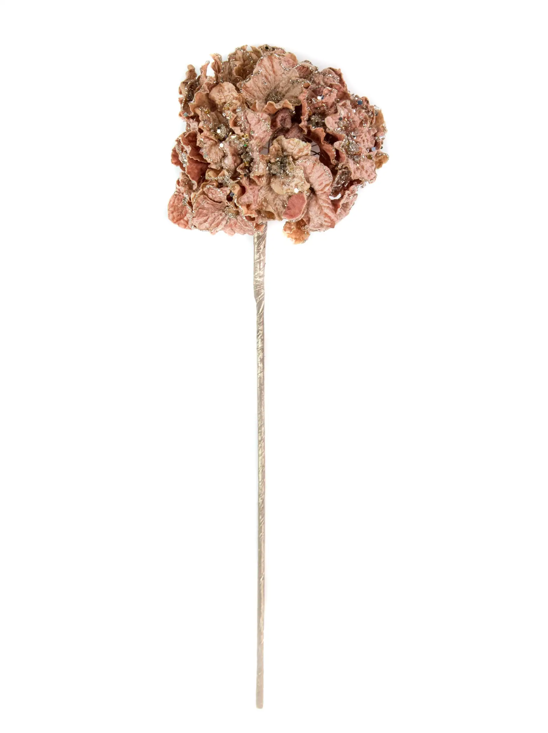 19" Rose Gold Hydrangea Stem Set Of 6 3 19" Rose Gold Hydrangea Stem Set Of 6